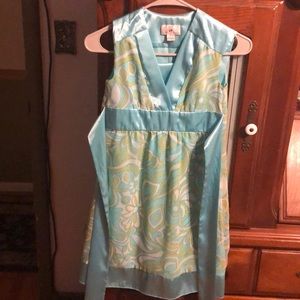 Soft teal paisley dress